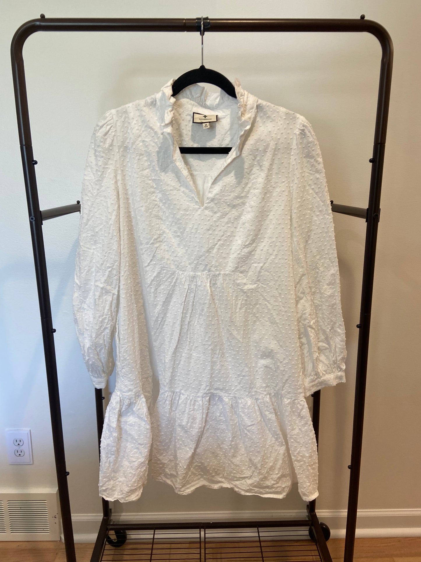Tuckernuck White Swiss Dot Palmerston Dress size M