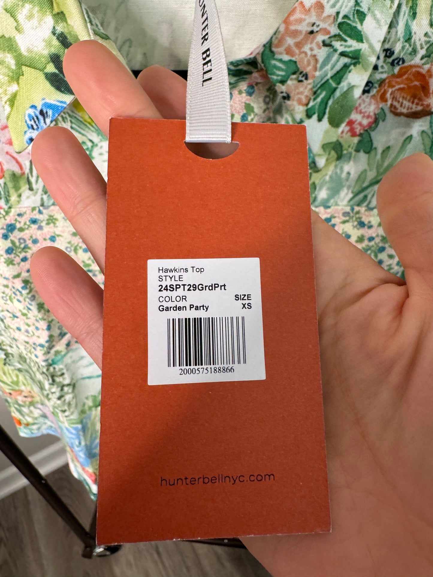 HUNTER BELL Hawkins Top Garden Party size XS