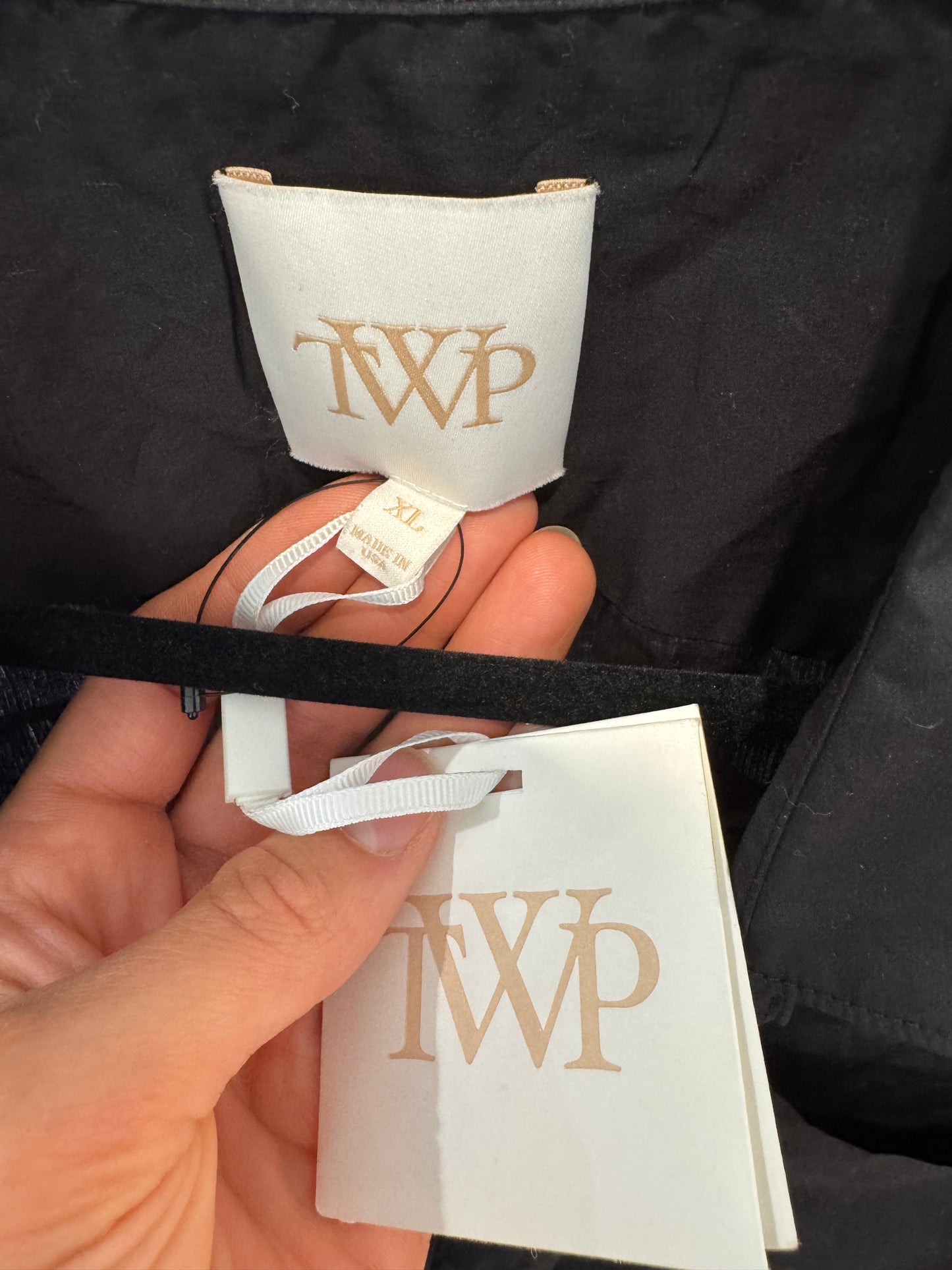 TWP Ty Me Up Wrap Shirt in Black size XL