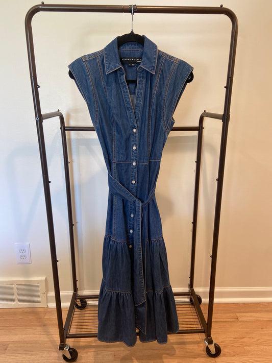 Veronica Beard Arnetta Belted Denim Midi Dress size 0