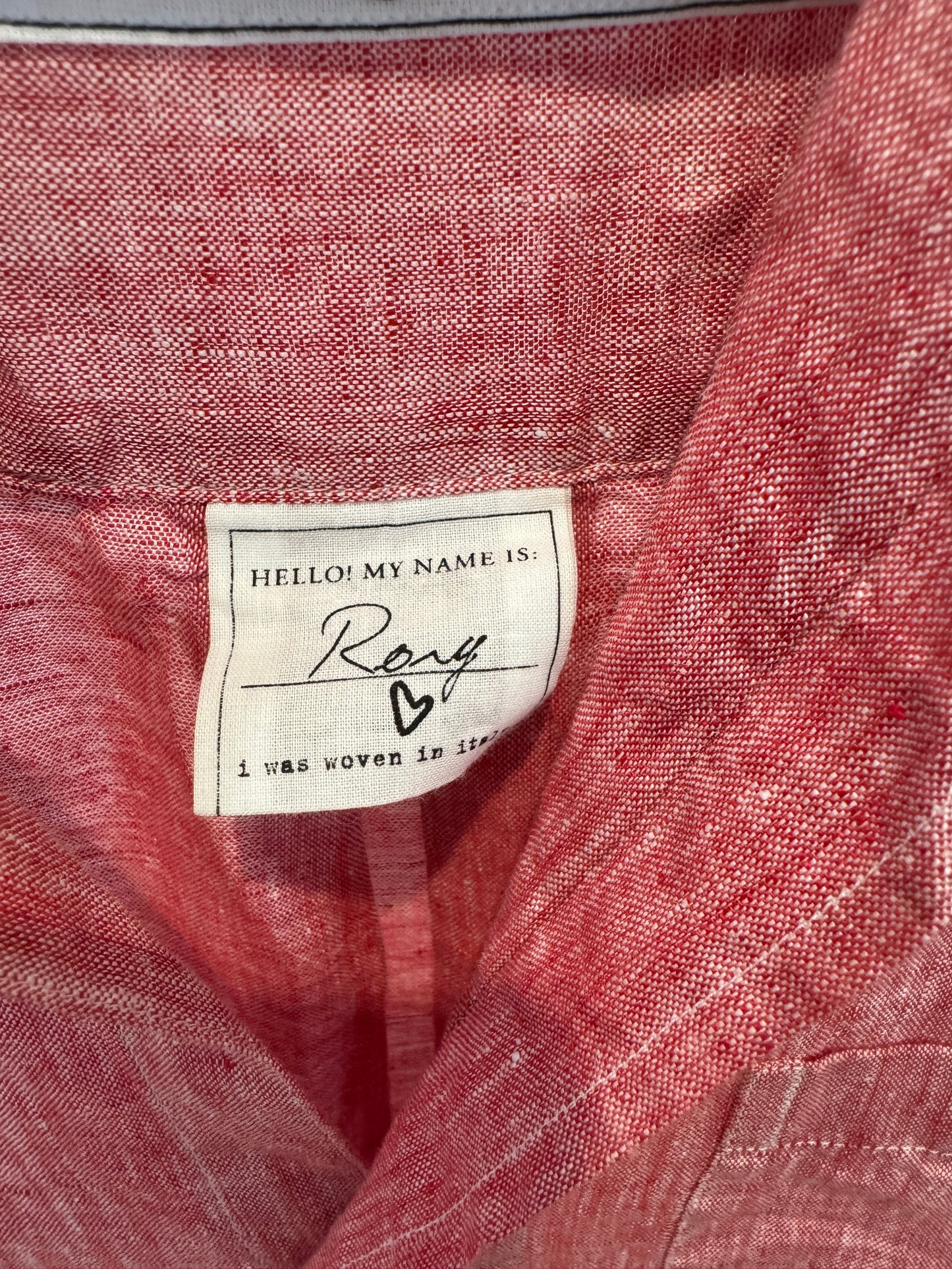 Frank and Eileen Rory Maxi Shirtdress in Red Linen size L