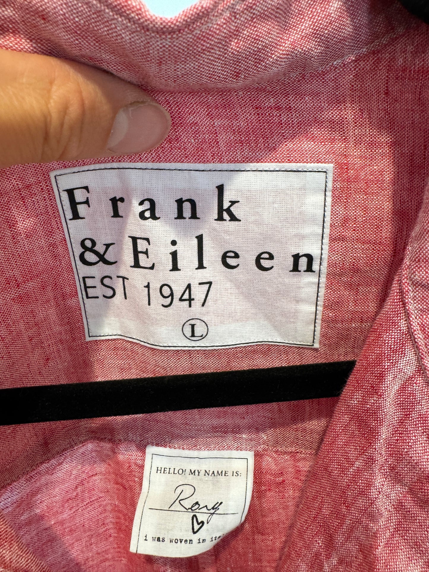 Frank and Eileen Rory Maxi Shirtdress in Red Linen size L