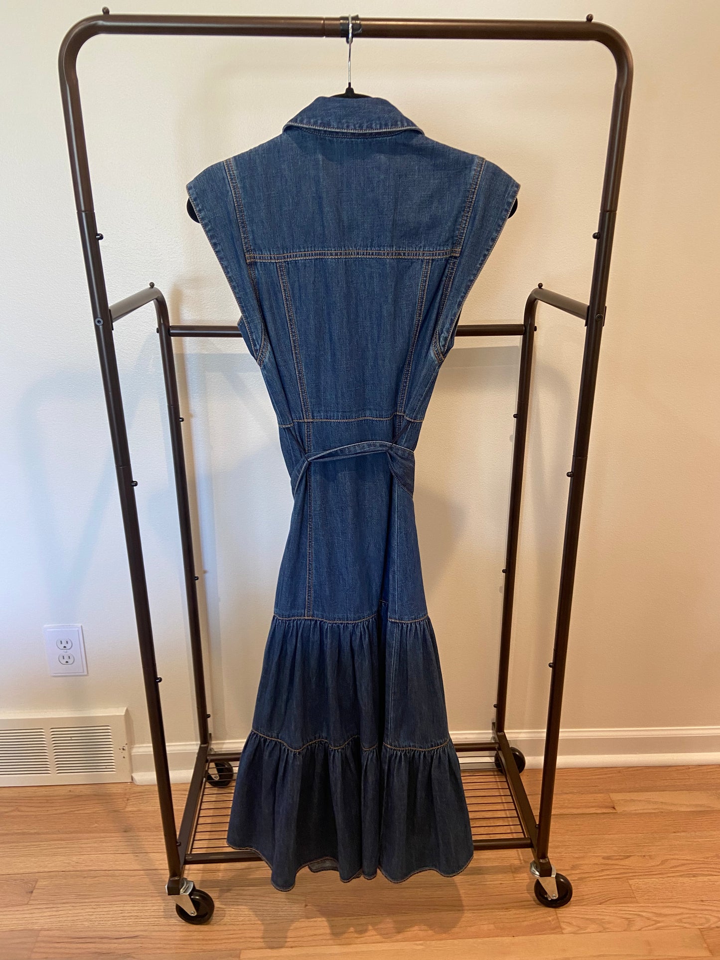 Veronica Beard Arnetta Belted Denim Midi Dress size 0