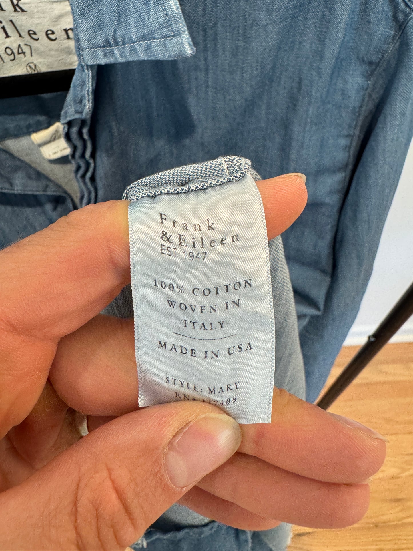 Frank and Eileen Mary Shirt Dress Vintage Stonewashed Indigo size M