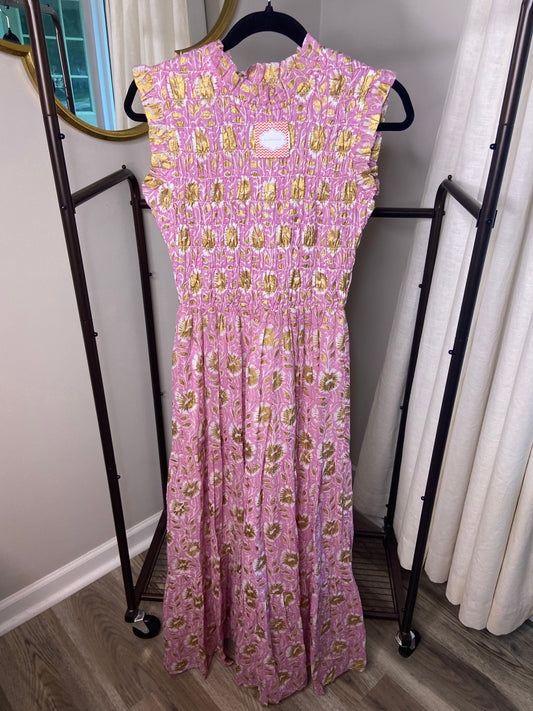 Oliphant Smocked Maxi Dress size S