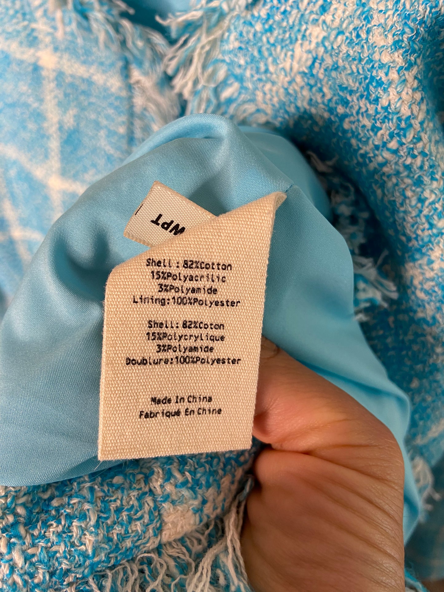 L'Agence Angelina Blue Tweed Blazer size 8