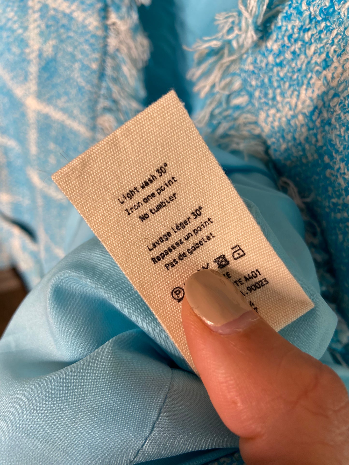L'Agence Angelina Blue Tweed Blazer size 8