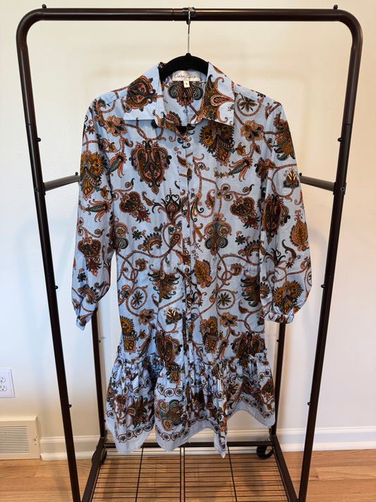 Cara Cara Robin Mini Dress in Marcel Blue size S
