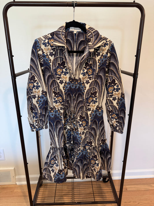 Cara Cara Robin Mini Dress in Navy Blue Floral size S
