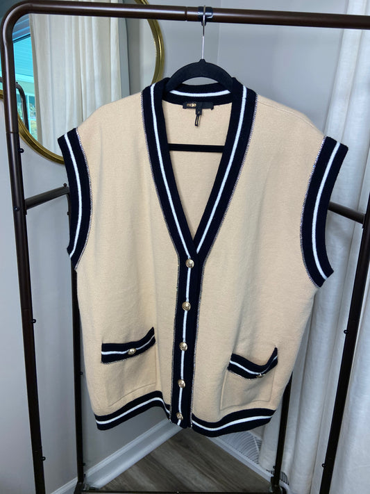 Maje Marshelli Oversized Sleeveless Cardigan size M