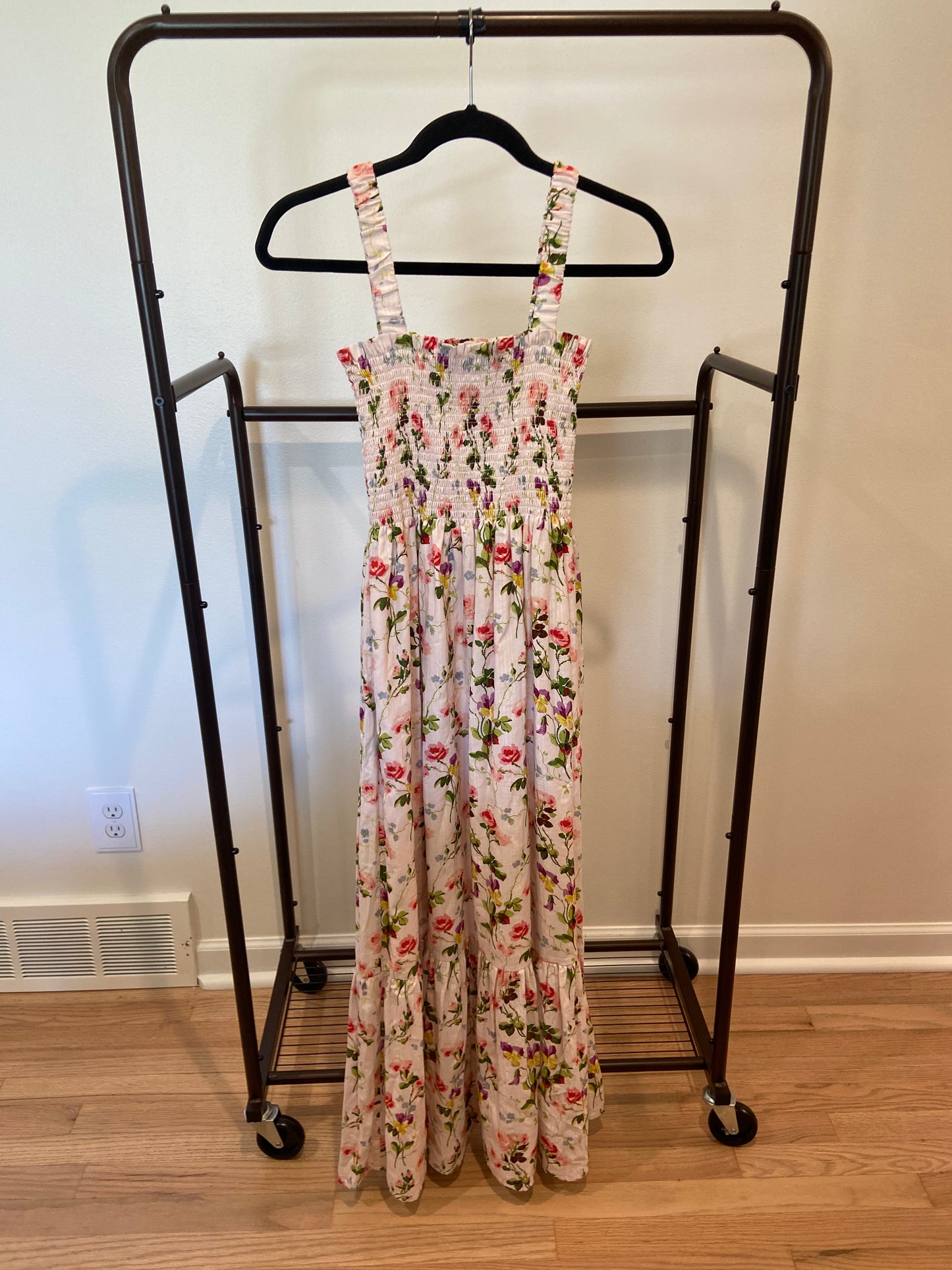 Hill House The Anjuli Nap Dress Pink Blue bonnet size XS