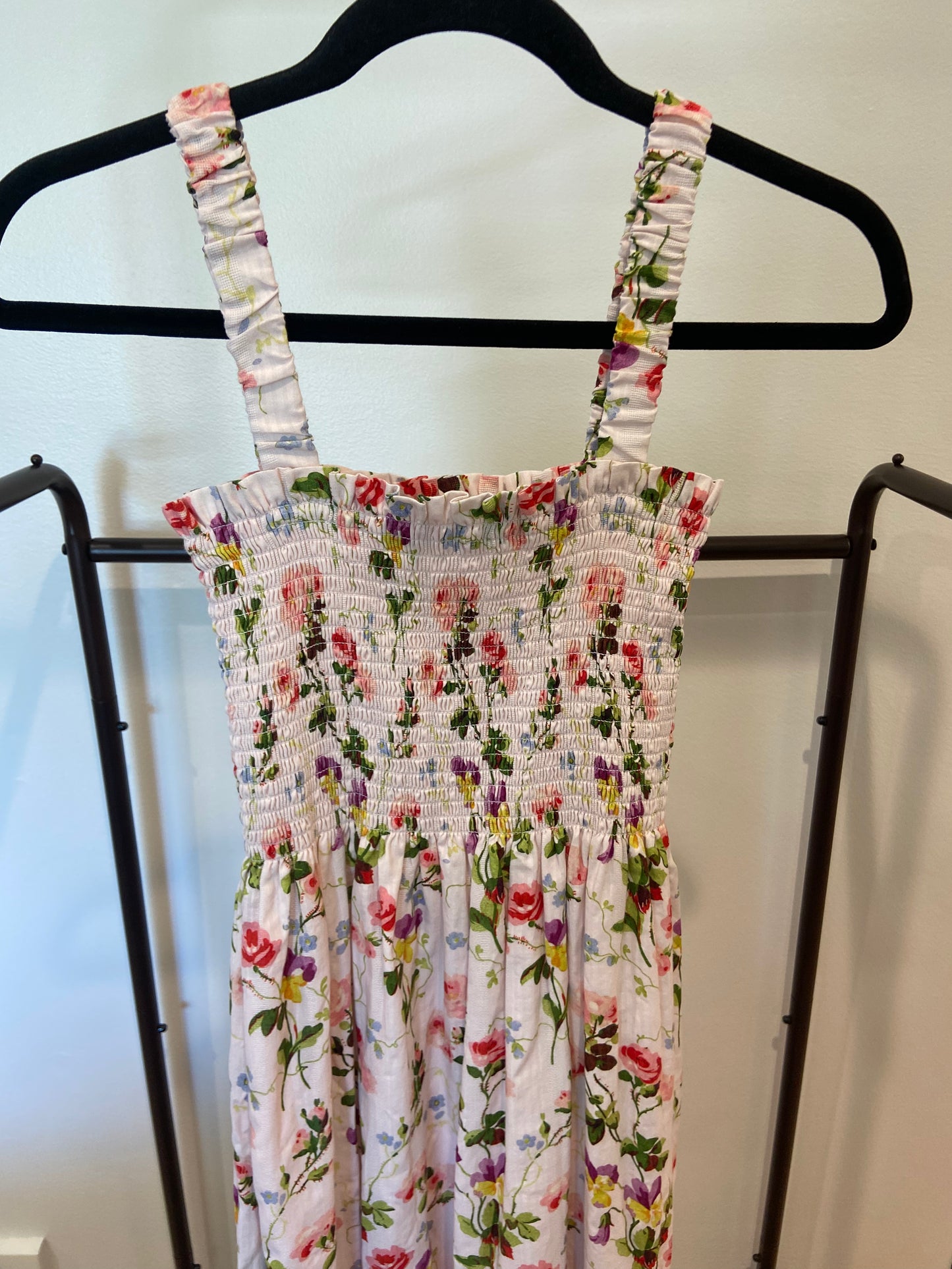 Hill House The Anjuli Nap Dress Pink Blue bonnet size XS