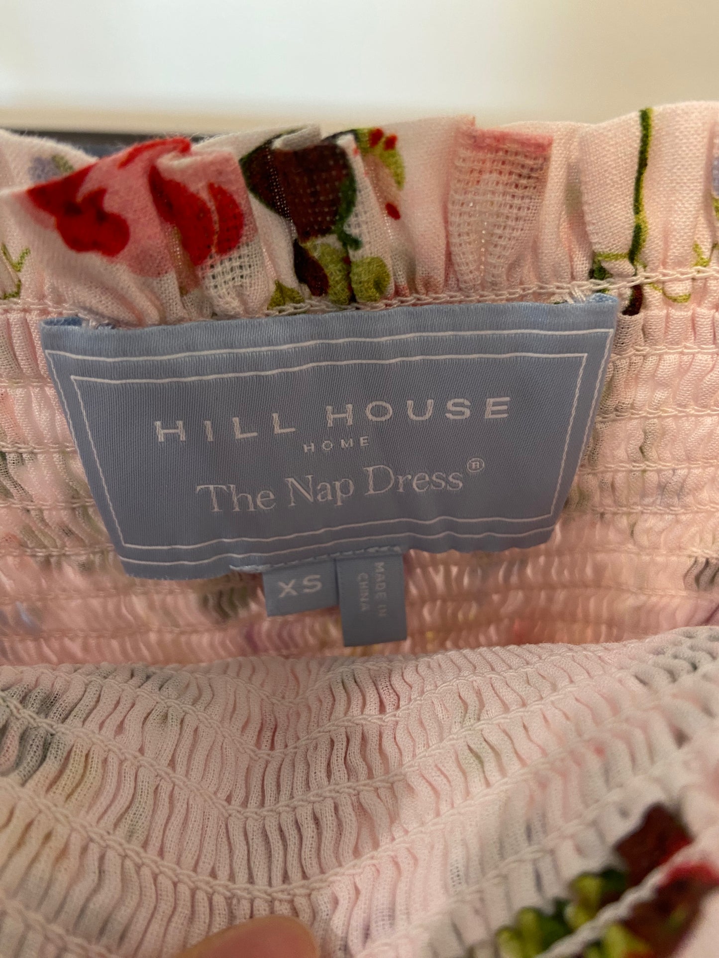 Hill House The Anjuli Nap Dress Pink Blue bonnet size XS