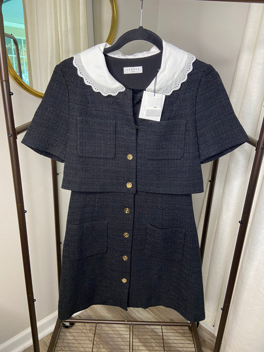 Sandro Faustine Tweed A-Line Dress size US 4