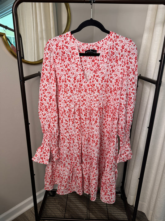 Pomander Place Scarlet Ditsy Floral Kenzo Mini Dress size L