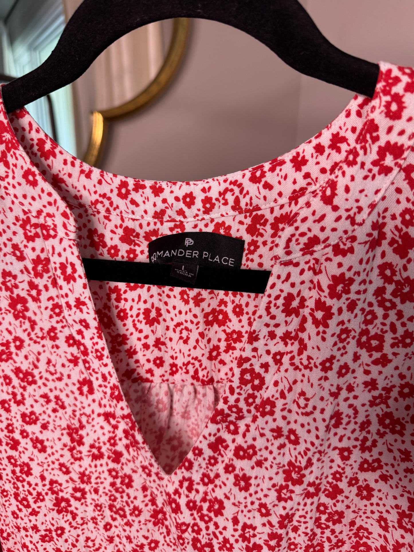 Pomander Place Scarlet Ditsy Floral Kenzo Mini Dress size L