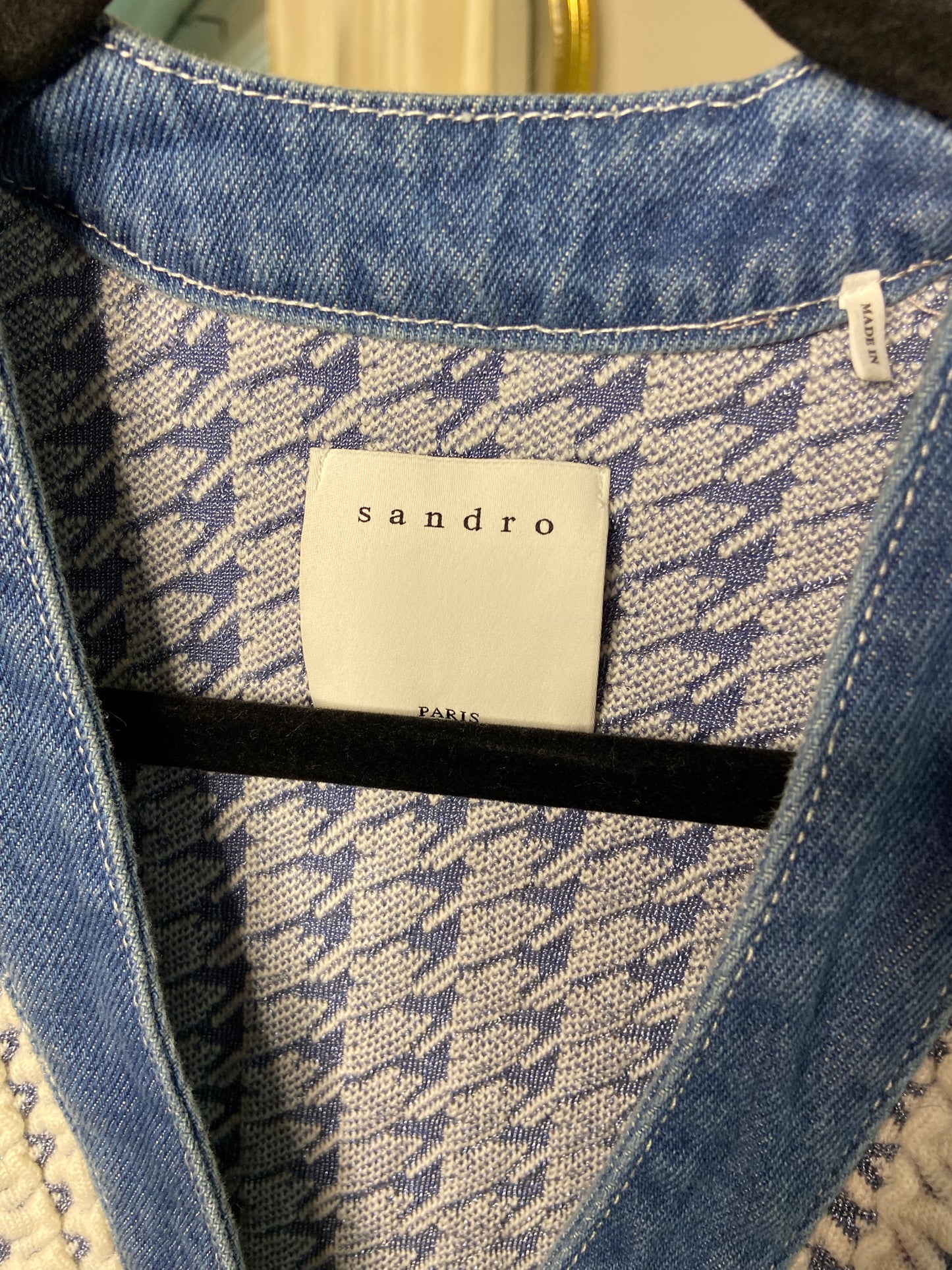 Sandro Amarillys Cropped Tweed Cardigan size us 6