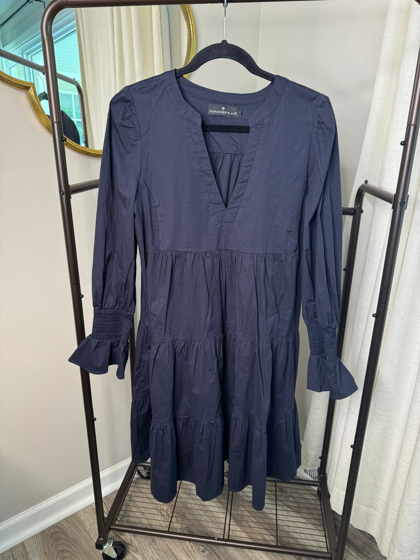 Pomander Place Navy Blue Kenzo Mini Dress size L