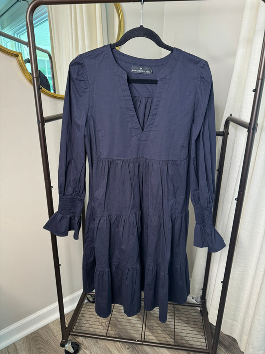 Pomander Place Navy Blue Kenzo Mini Dress size L