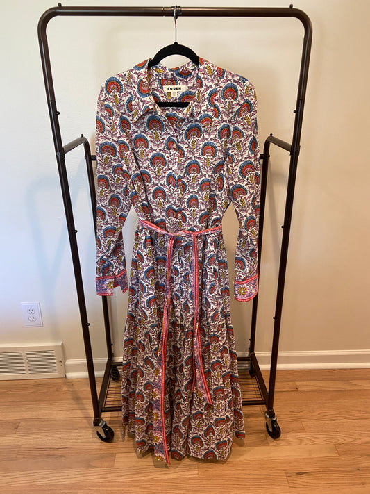 Boden Flo Cotton Midi Shirt Dress Passion Bud size 16-18 - XL