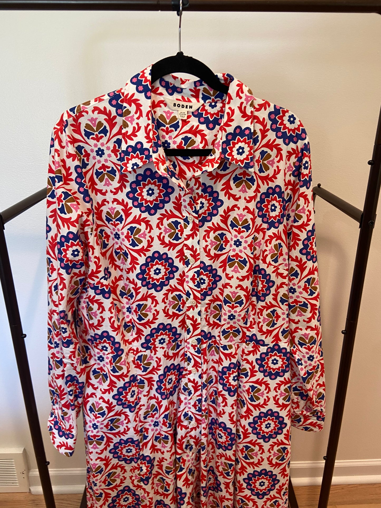 Boden Amy Cotton Midi Shirt Dress size 20-22