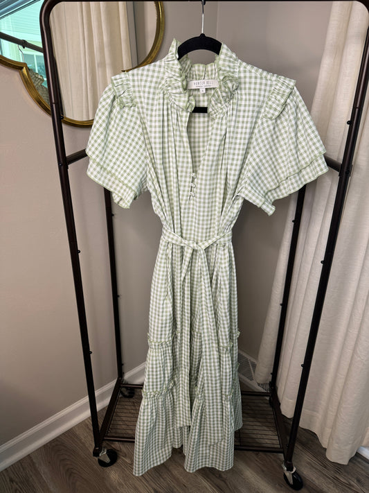 Hunter Bell Gingham Matthews Midi Dress size L