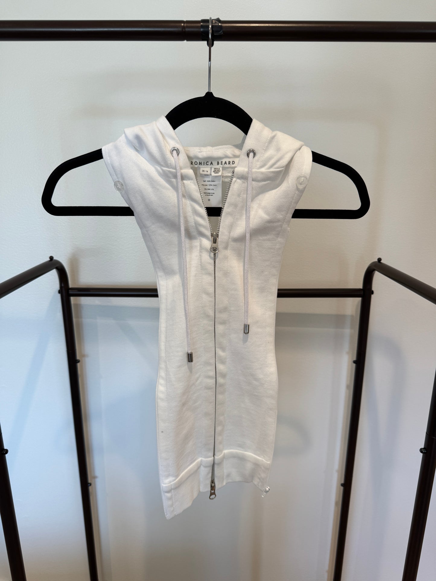 Veronica Beard White Cotton Hooded Dickey size 00-14