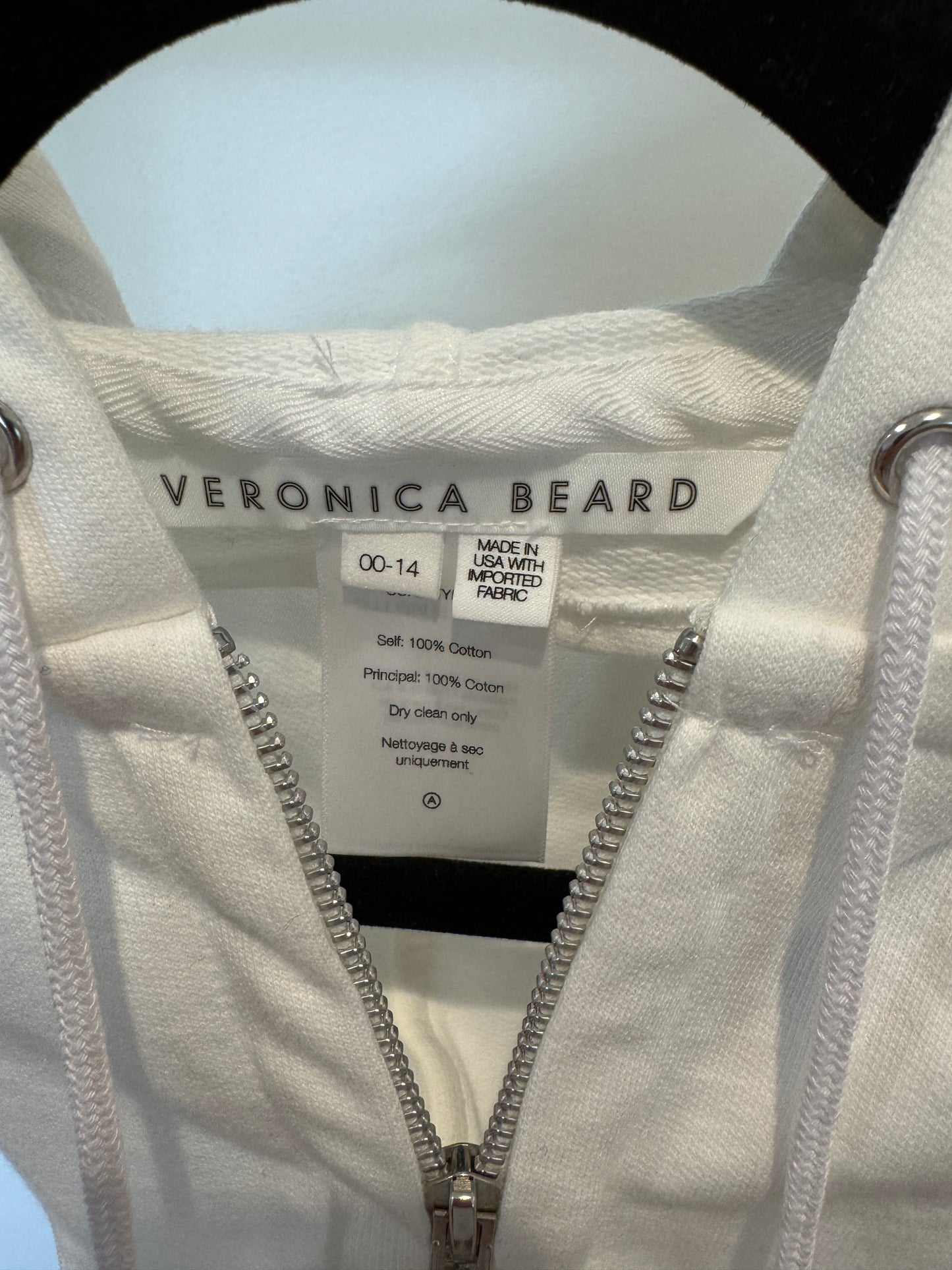 Veronica Beard White Cotton Hooded Dickey size 00-14