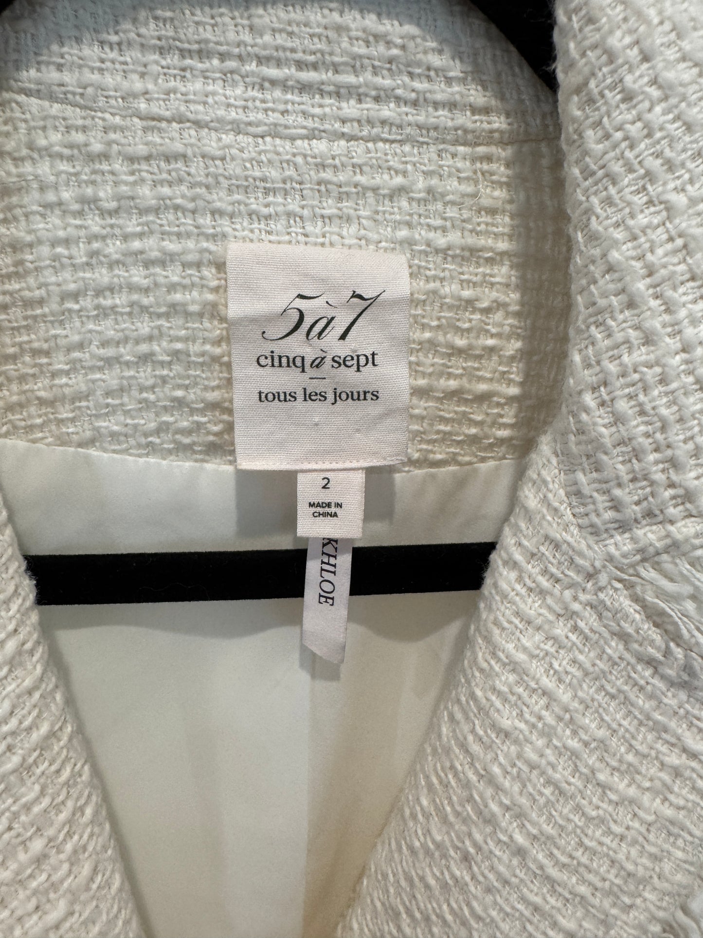 Cinq a Sept Khloe Cream Tweed Blazer size 2