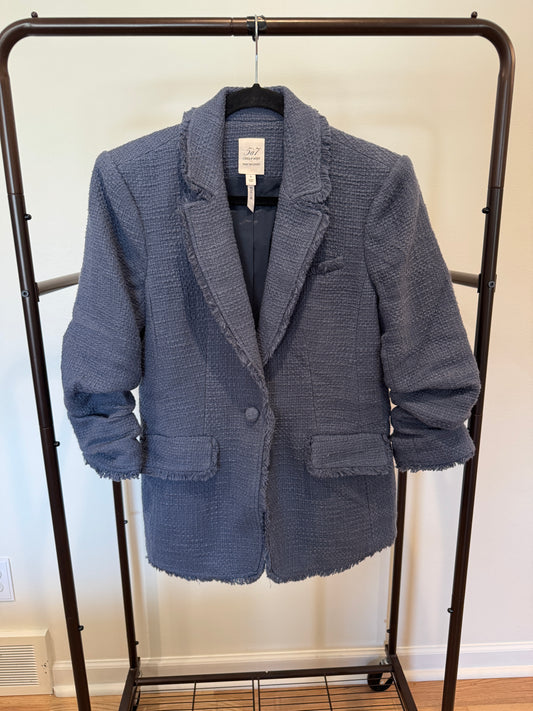 Cinq a Sept Khloe Blue Tweed Blazer size 6