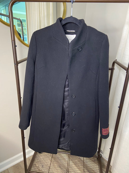 Wilfred Laval Black Wool Cashmere Coat size S