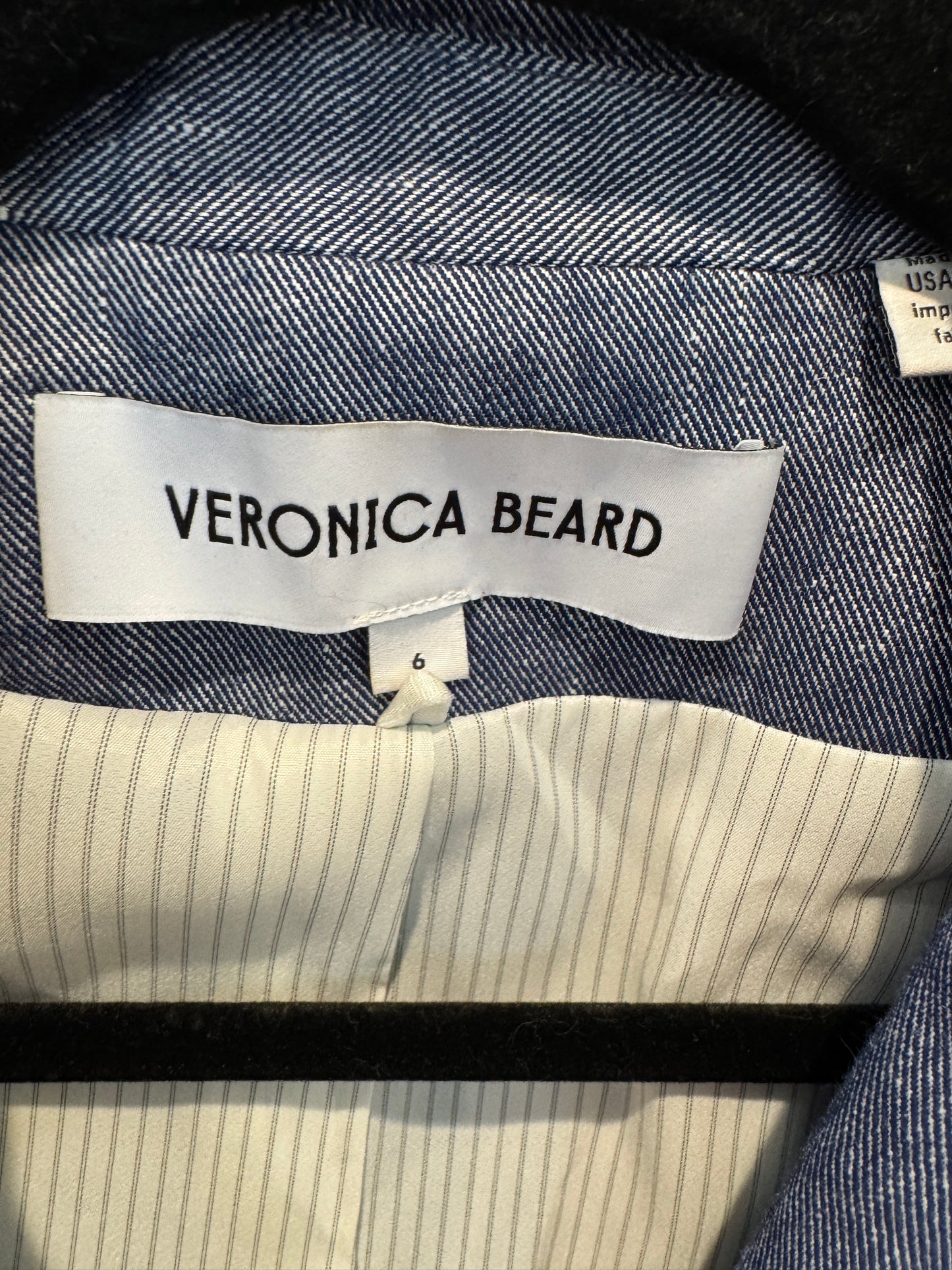 Veronica Beard Miller Dickey Jacket in Blue Melange size 6