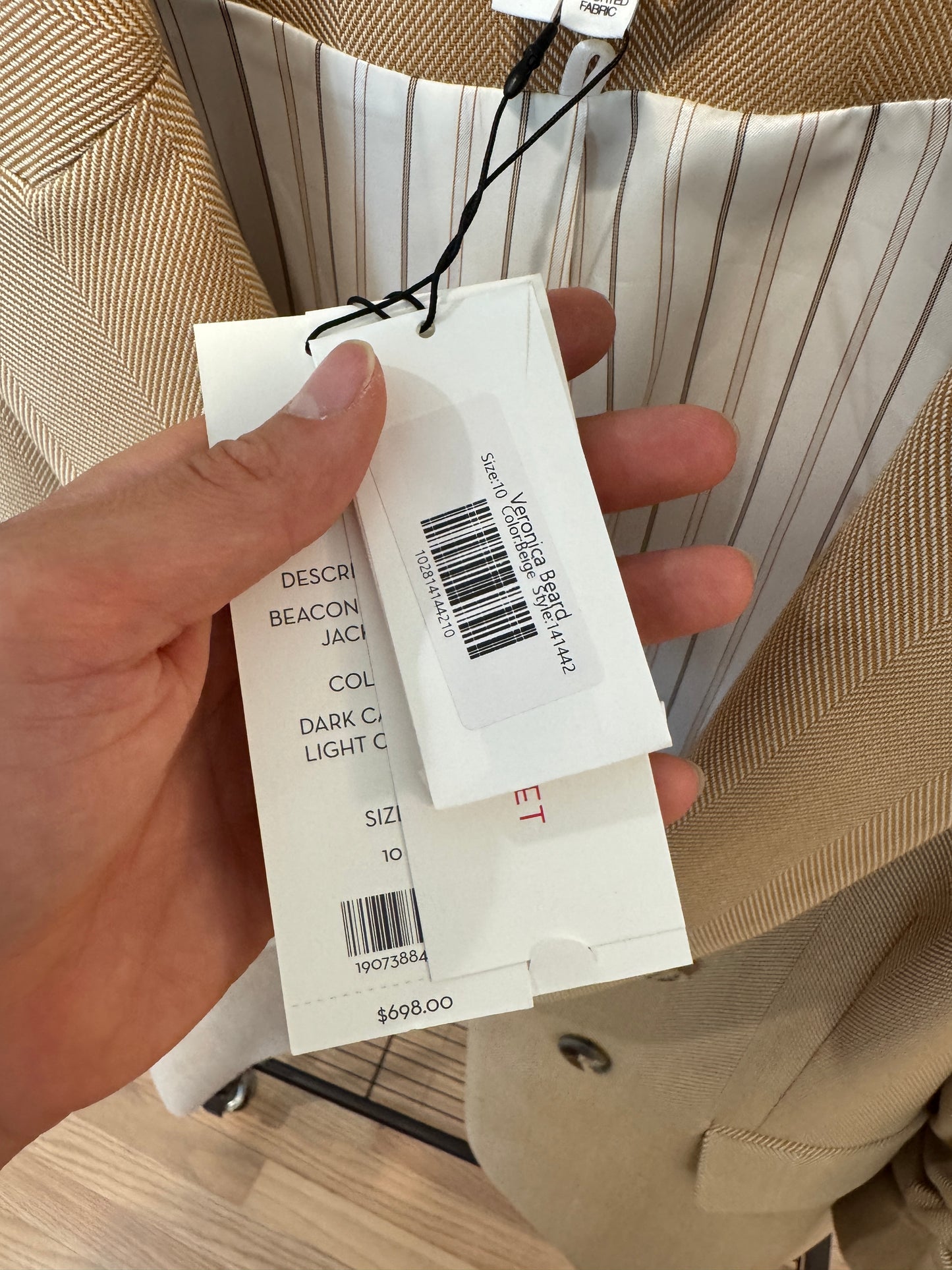 Veronica Beard Beacon Dickey Jacket in Camel size 10