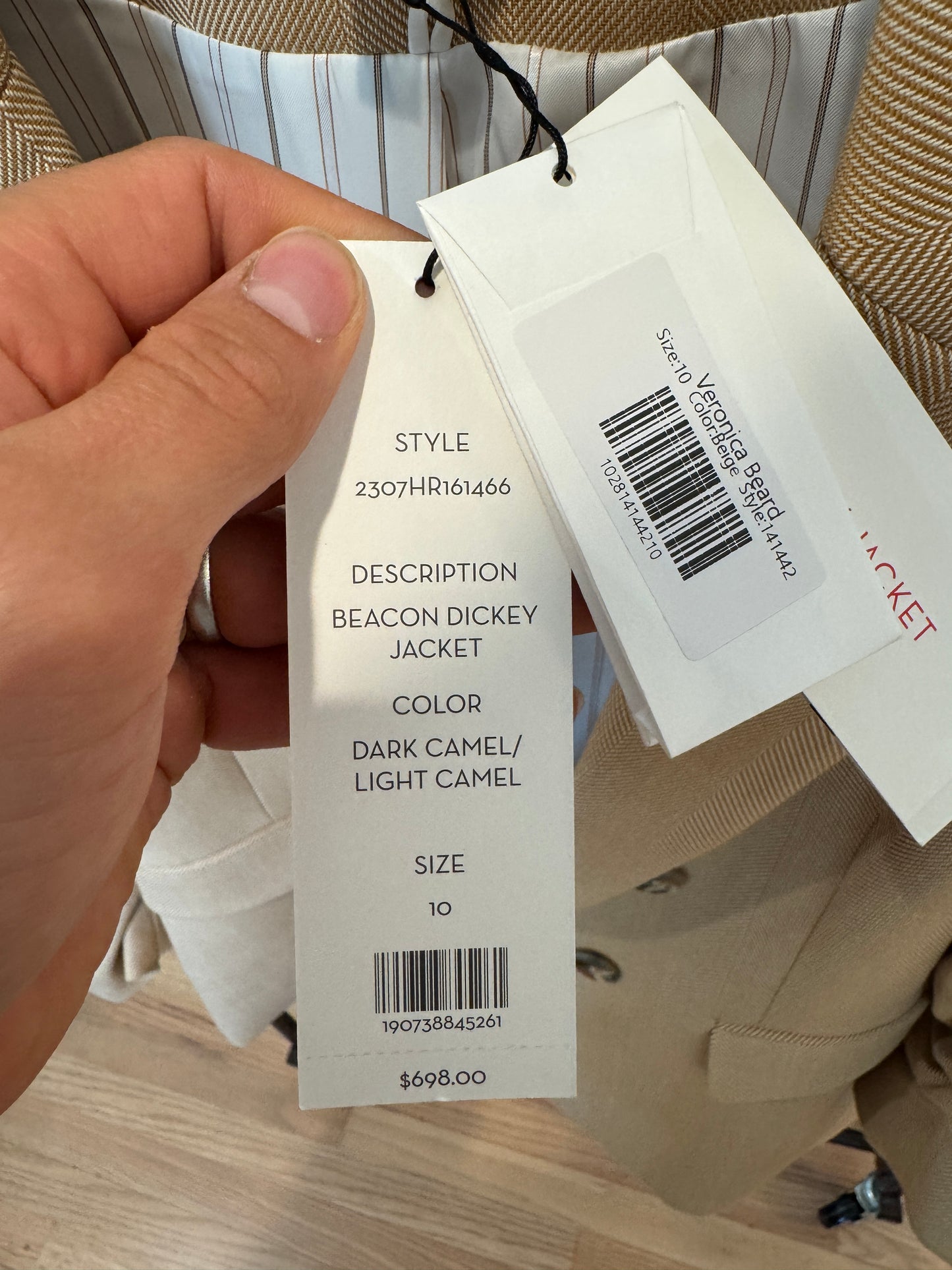 Veronica Beard Beacon Dickey Jacket in Camel size 10