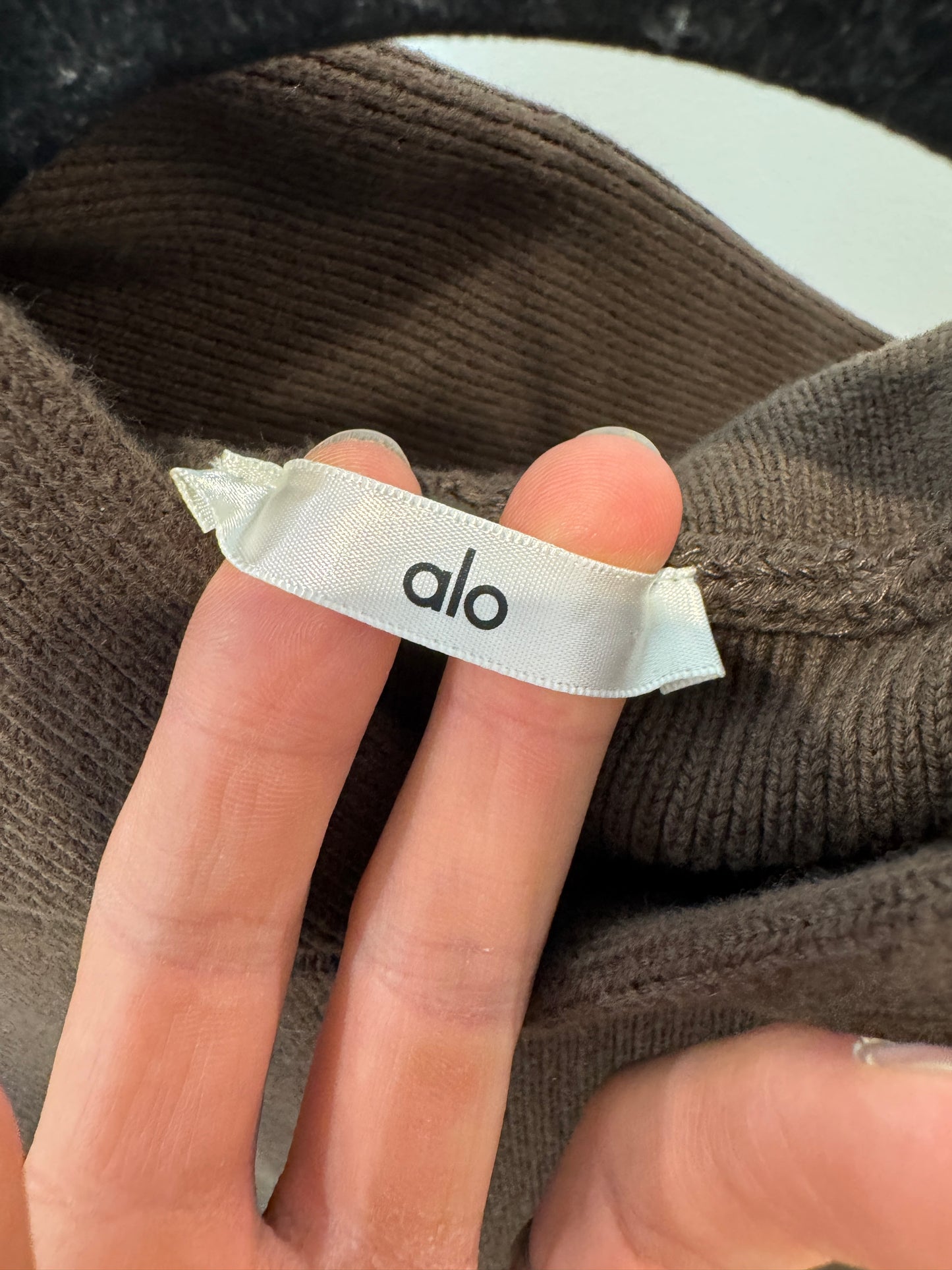 Alo Scholar Hooded Sweater in Espresso size XS