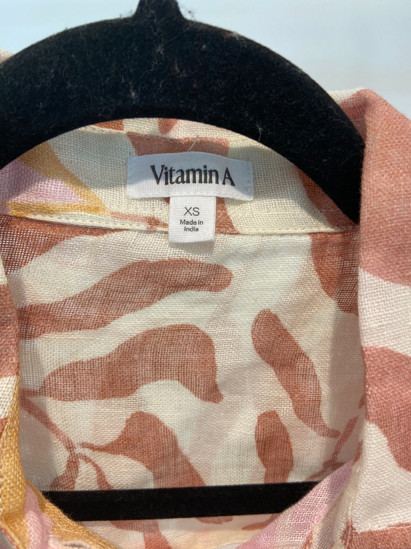 Vitamin A Playa Linen Boyfriend Shirt with The Getaway Short size XS