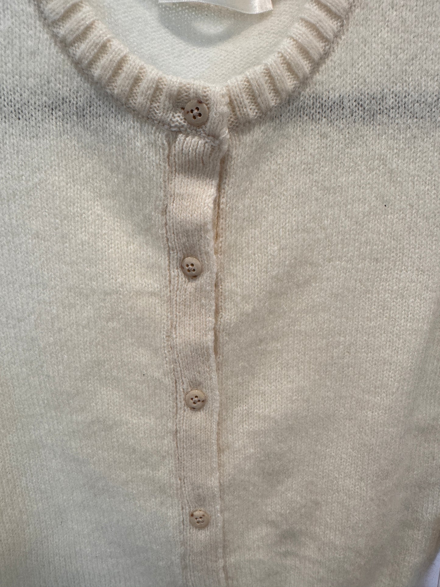 Alo Wool Cashmere New Class Cropped Cardigan in Ivory size S