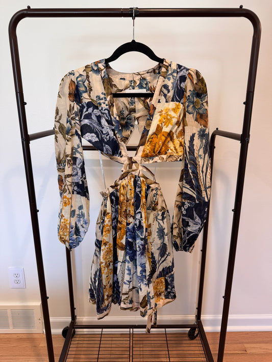 Zimmermann Aliane Cut Out Short Dress size 0 US 4