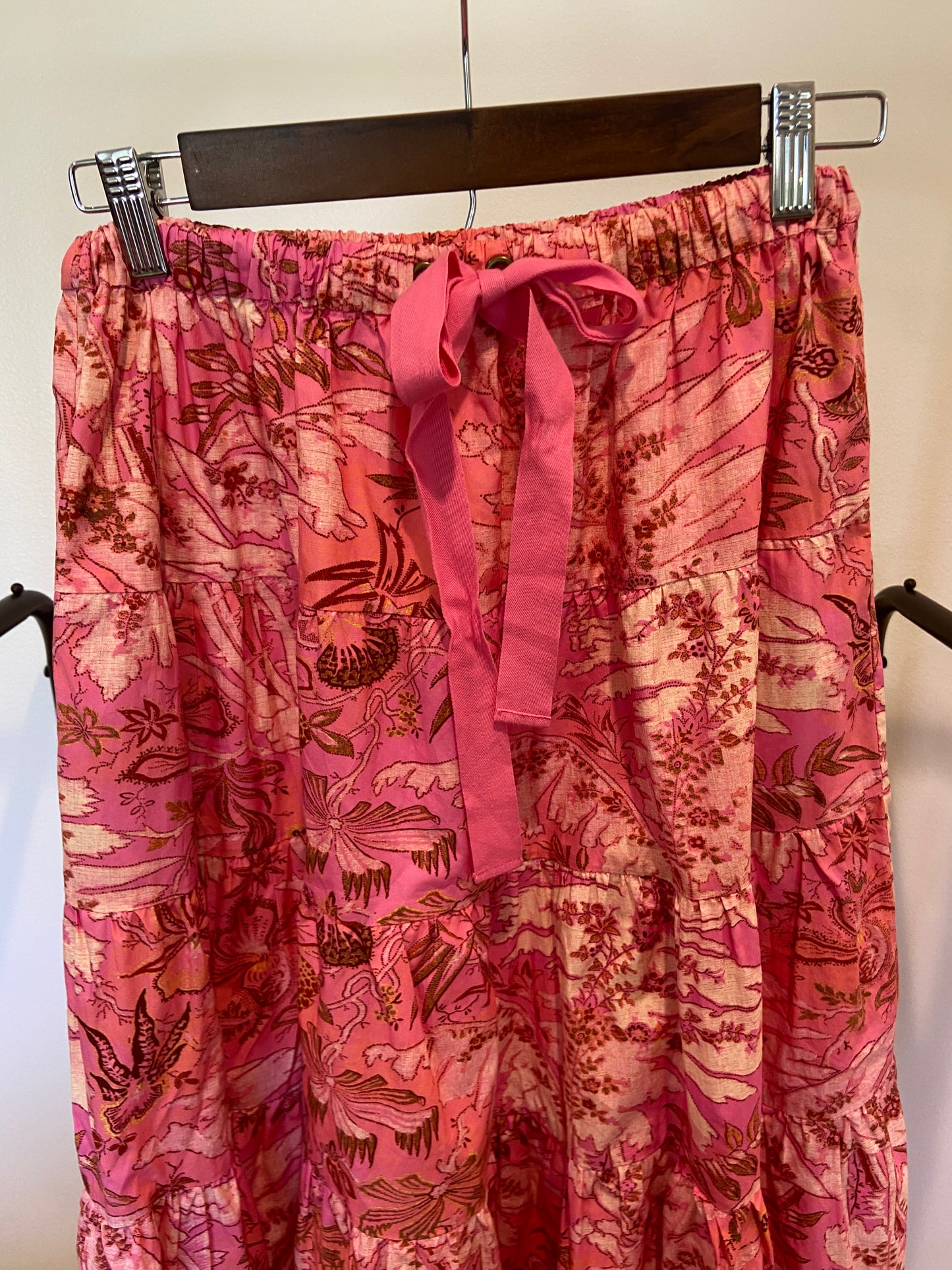 Ulla Johnson Makana Floral Tiered Midi Skirt in Cotton Poplin with Kalena Top size 0 / 2