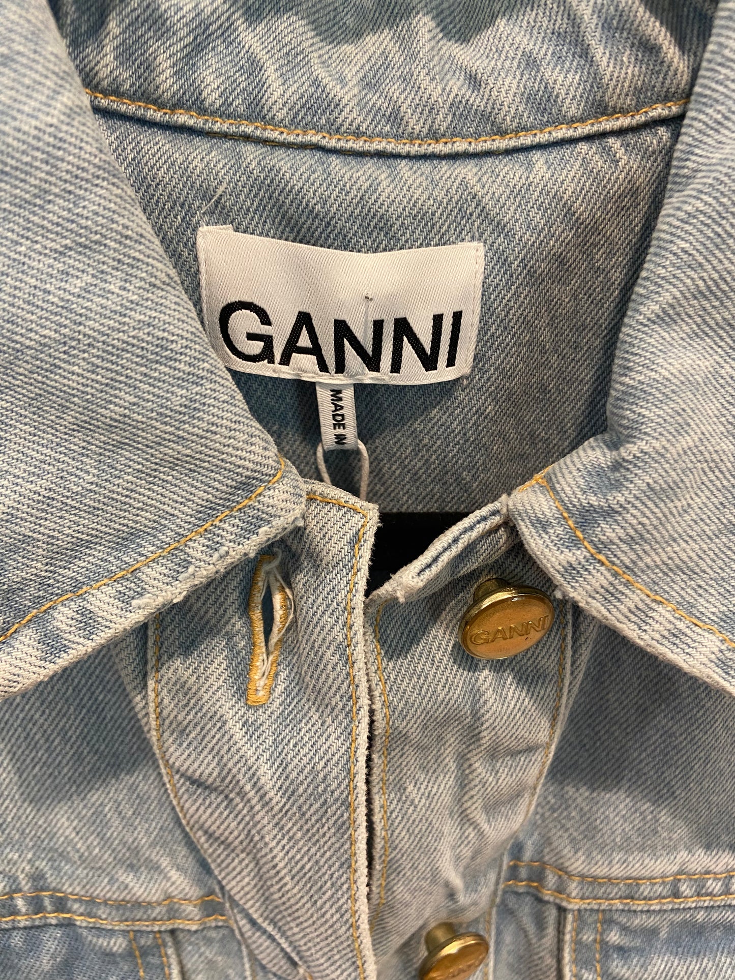 Ganni Cutline Cotton Denim Mini Dress size 36 - us 4