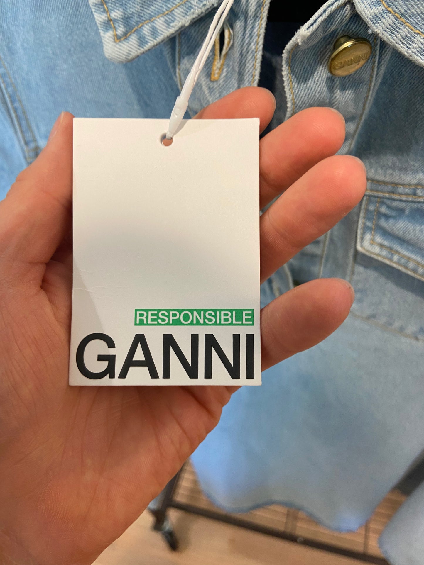 Ganni Cutline Cotton Denim Mini Dress size 36 - us 4