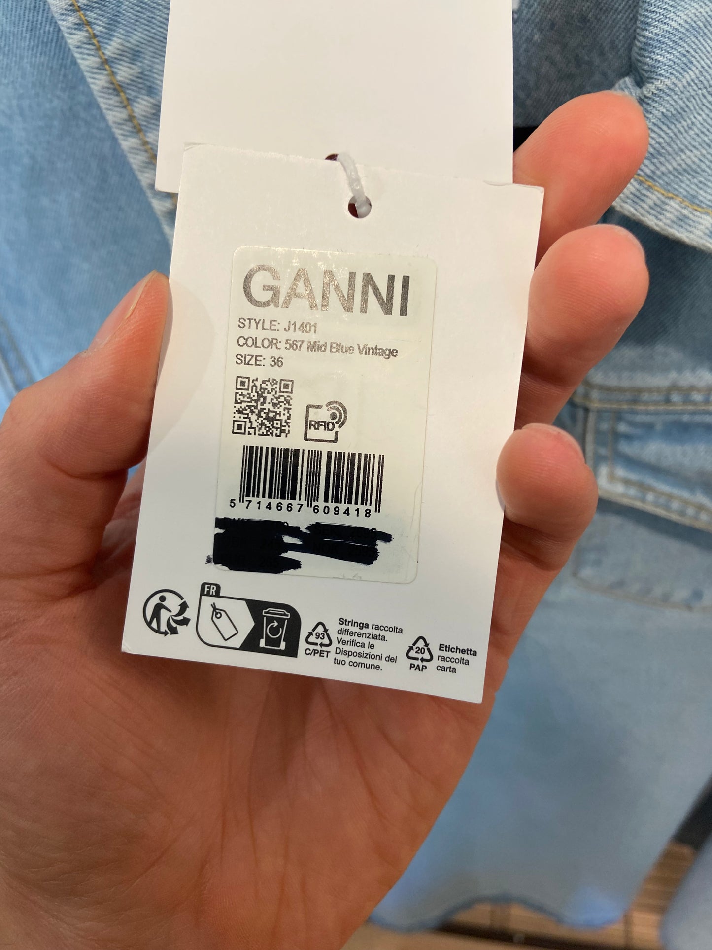 Ganni Cutline Cotton Denim Mini Dress size 36 - us 4