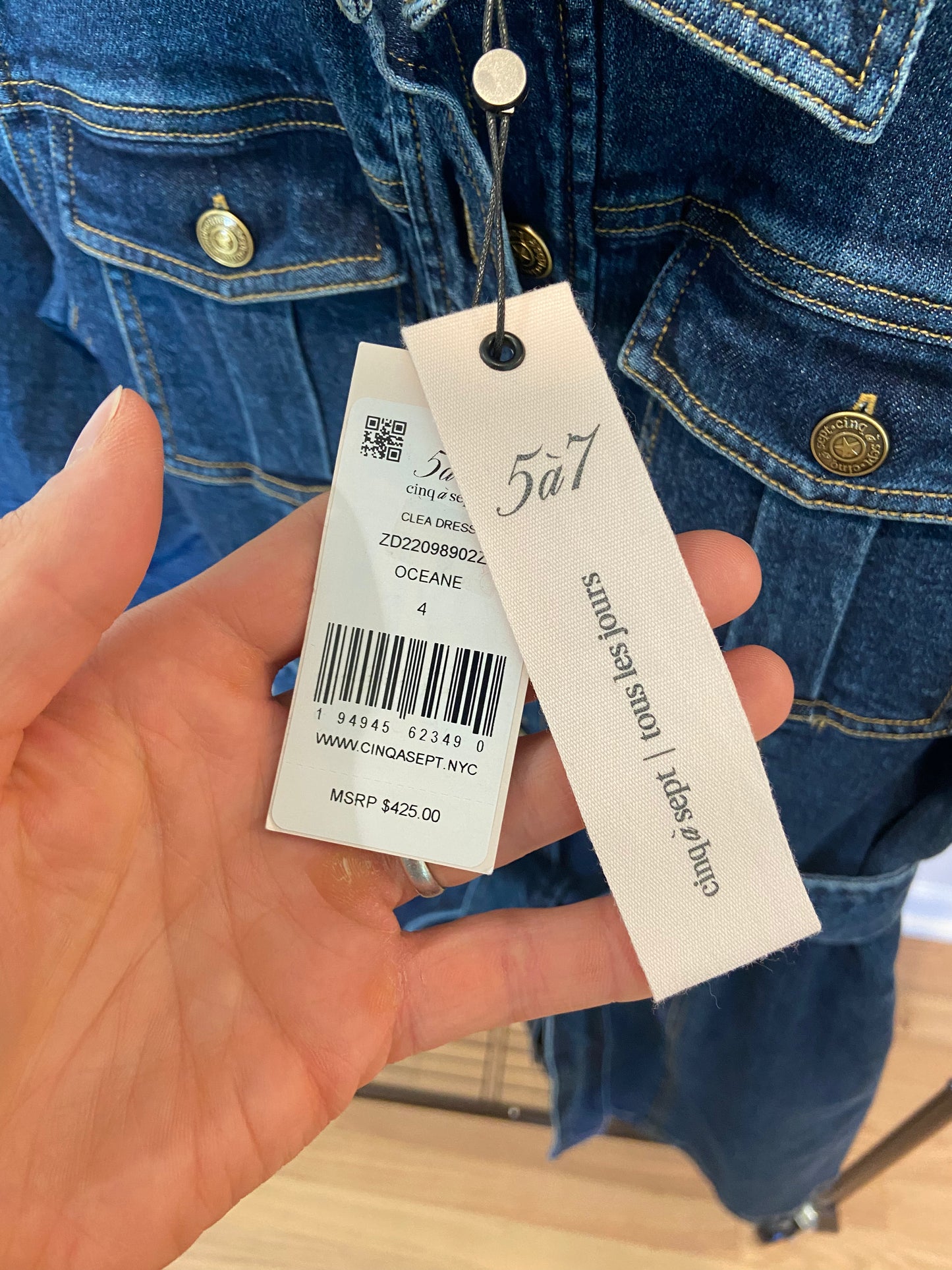 Cinq a Sept Clea Denim Dress Oceane size 4