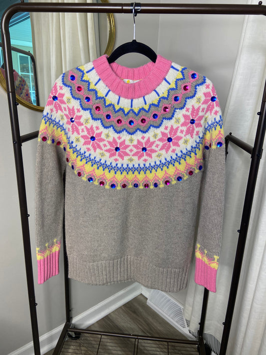 Boden Fair Isle Embellished Sweater size US 4