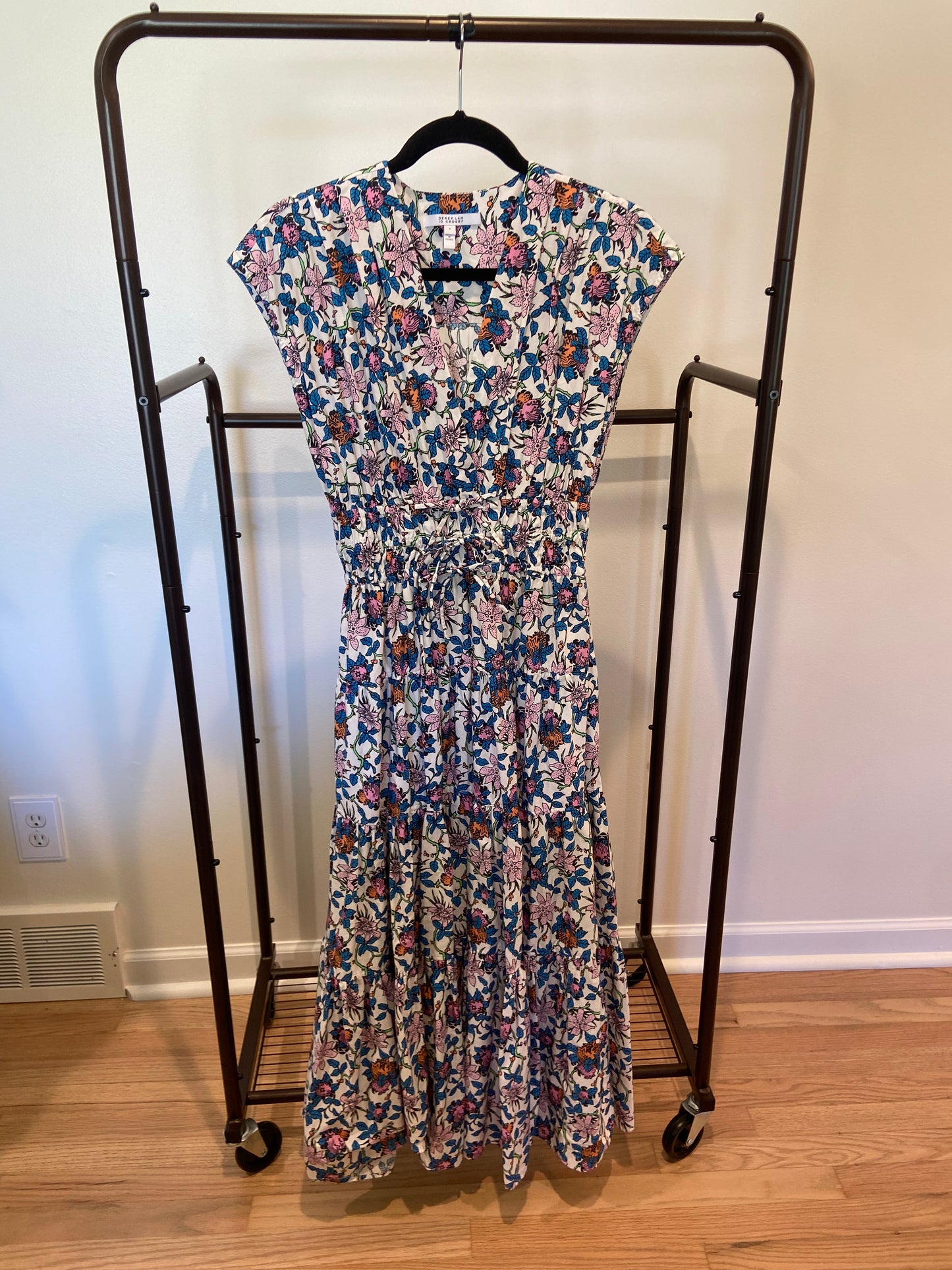 Derek Lam Fatima Floral Print Midi Dress size 4