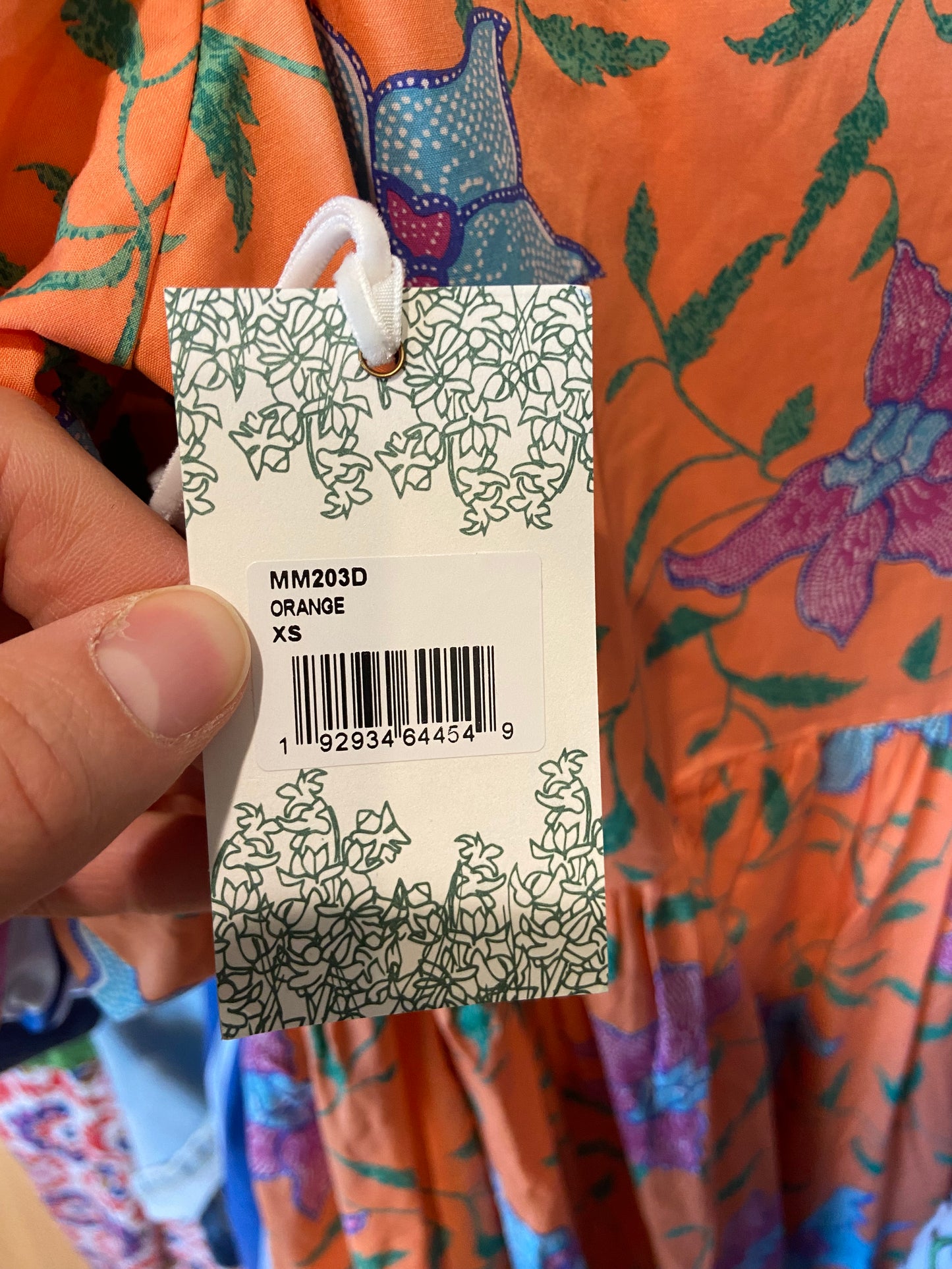 Hyacinth House Orange Multi Floral Cisco Maxi Dress size XS