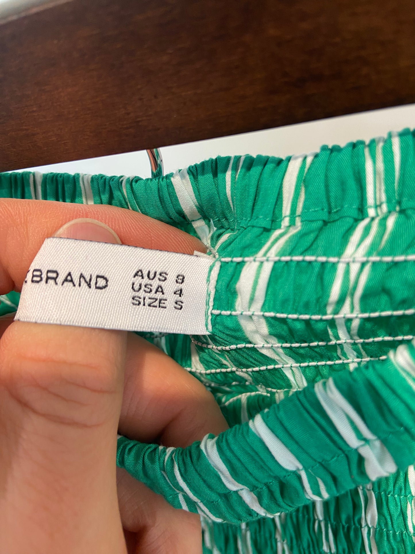 Faithfull The Brand Jamie Midi Dress Green Stripe size 4