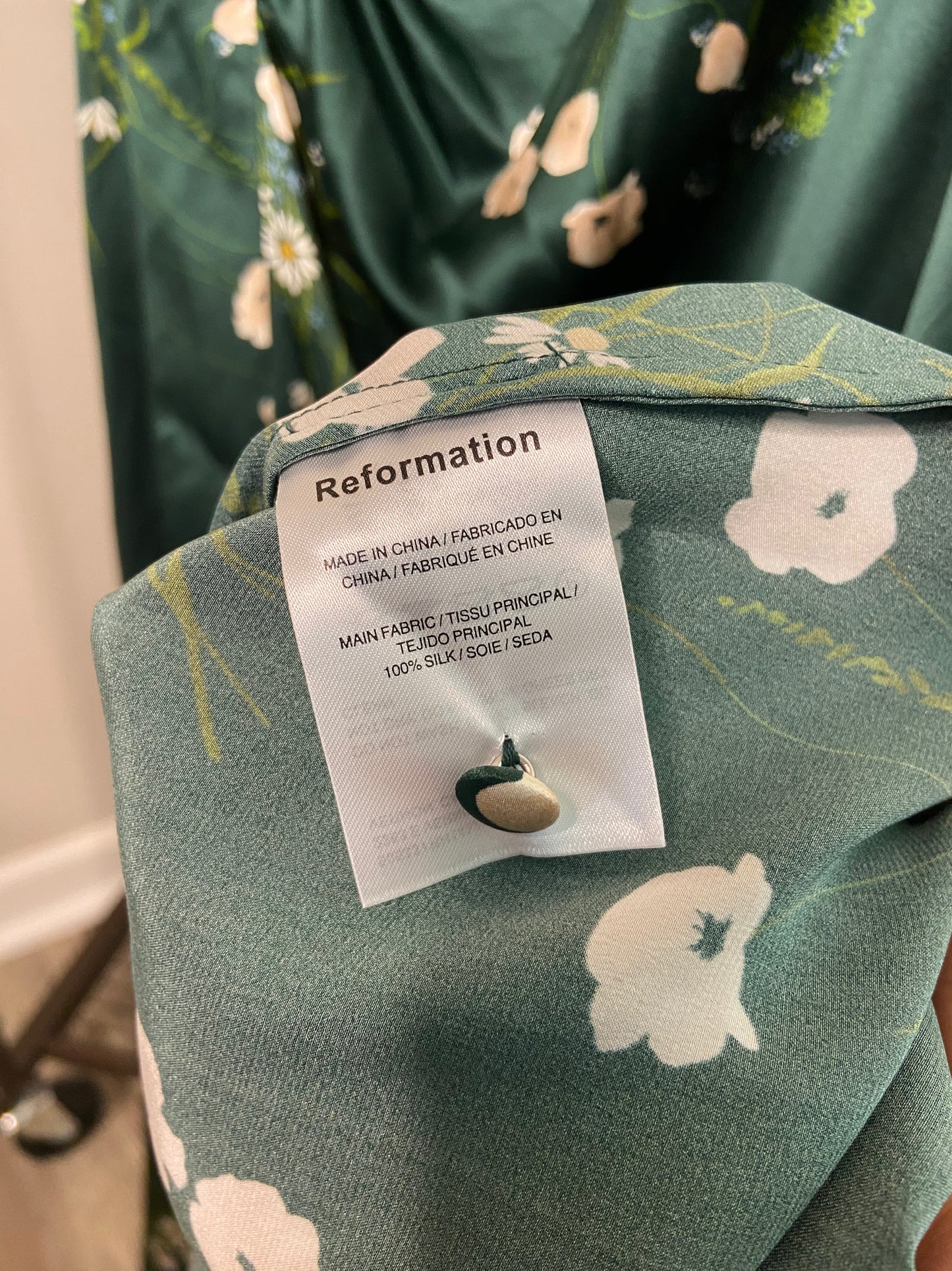 Reformation Birch Silk Dress size 6