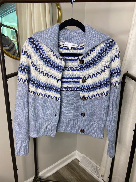 White and Warren Bay Alpaca Fair Isle Cardigan size XS