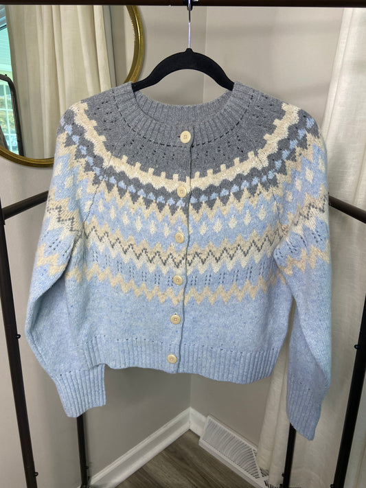 La Vie Rebecca Taylor Fair Isle Cardigan size M